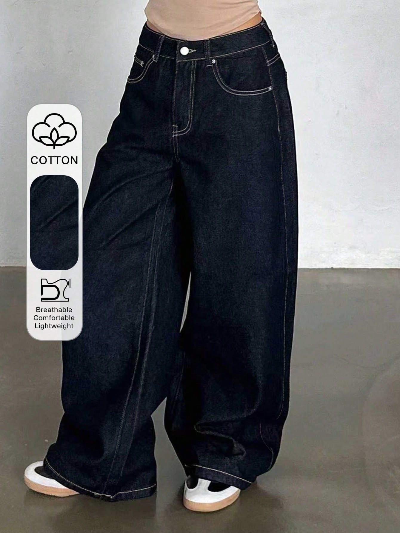 Dazy Tall Jeans droits détendus pour grandes femmes, style citadin décontracté — vue 8