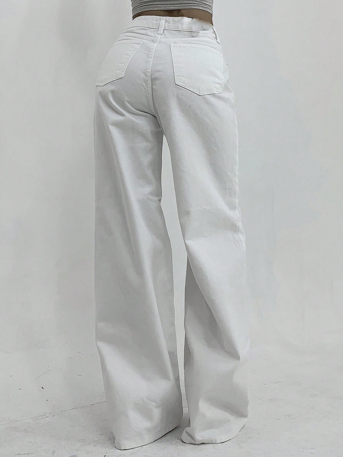 DAZY Jeans amples à jambes larges, style décontracté avec boutons frontaux et poches, — vue 8