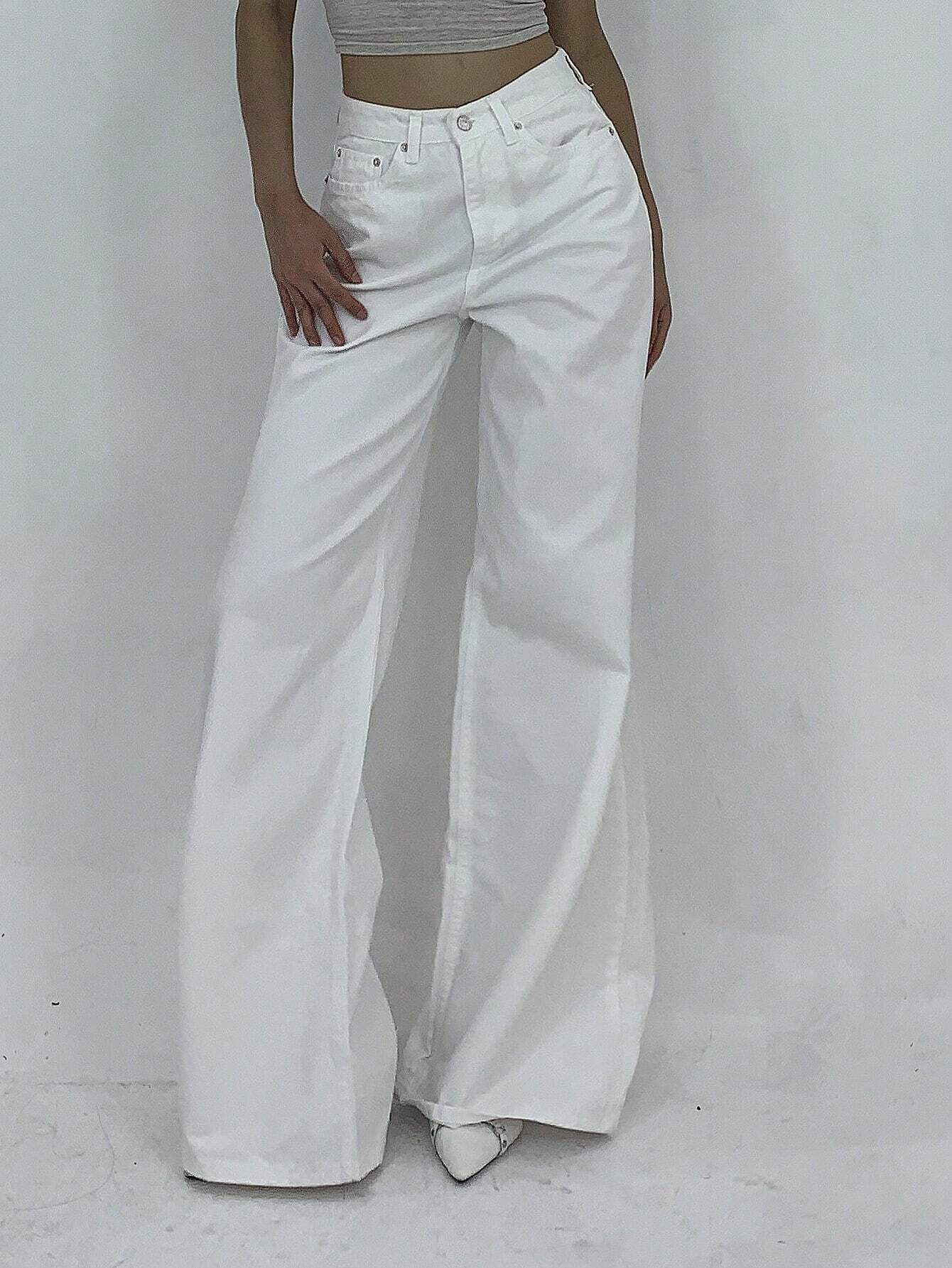 DAZY Jeans amples à jambes larges, style décontracté avec boutons frontaux et poches, — vue 7