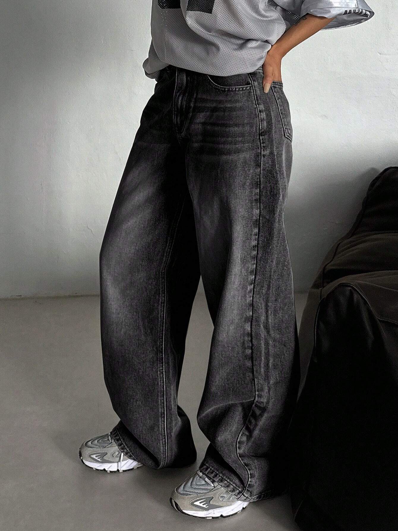 DAZY Jeans décontractés larges amples avec poches pour femmes, polyvalents — vue 4
