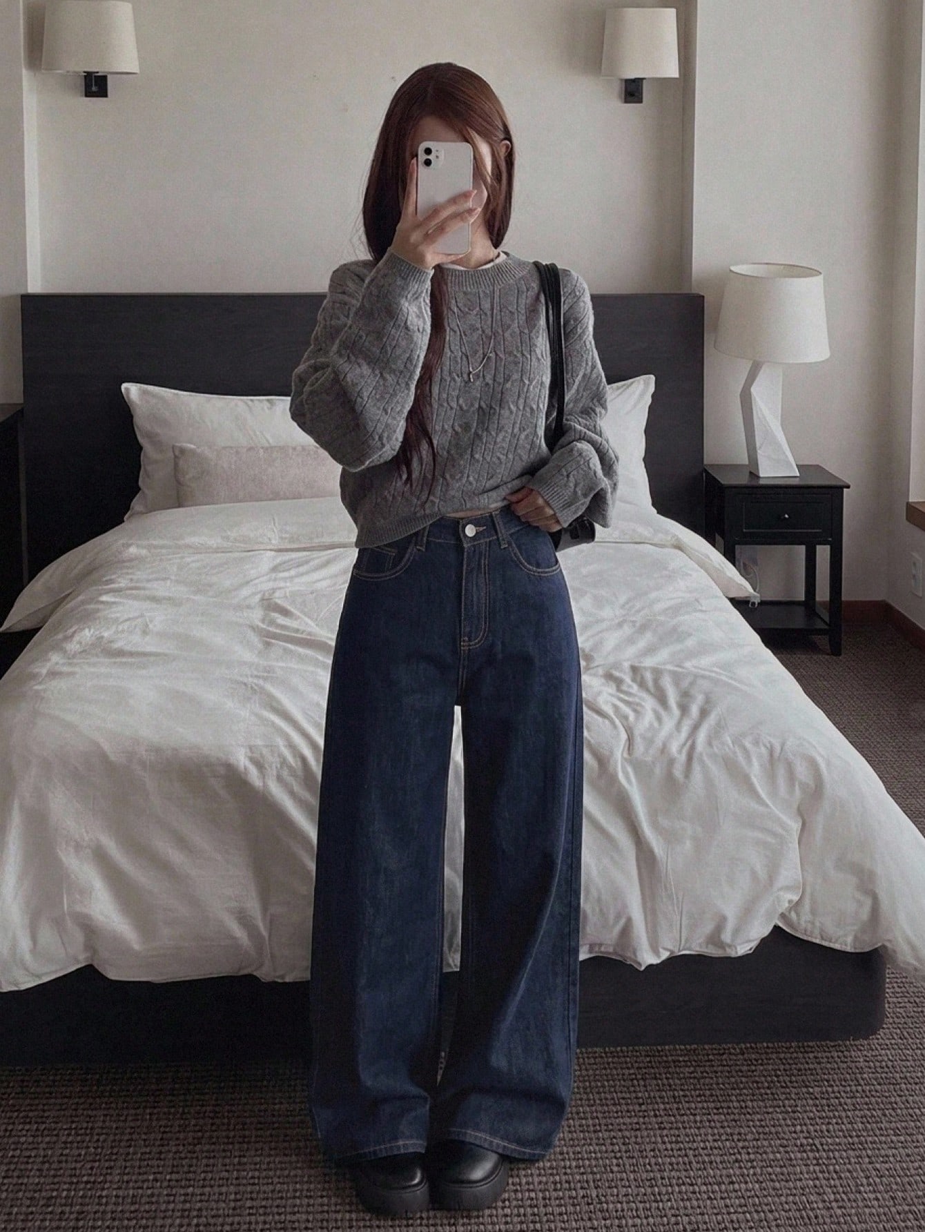 Jean taille haute jambes larges automne — vue 7