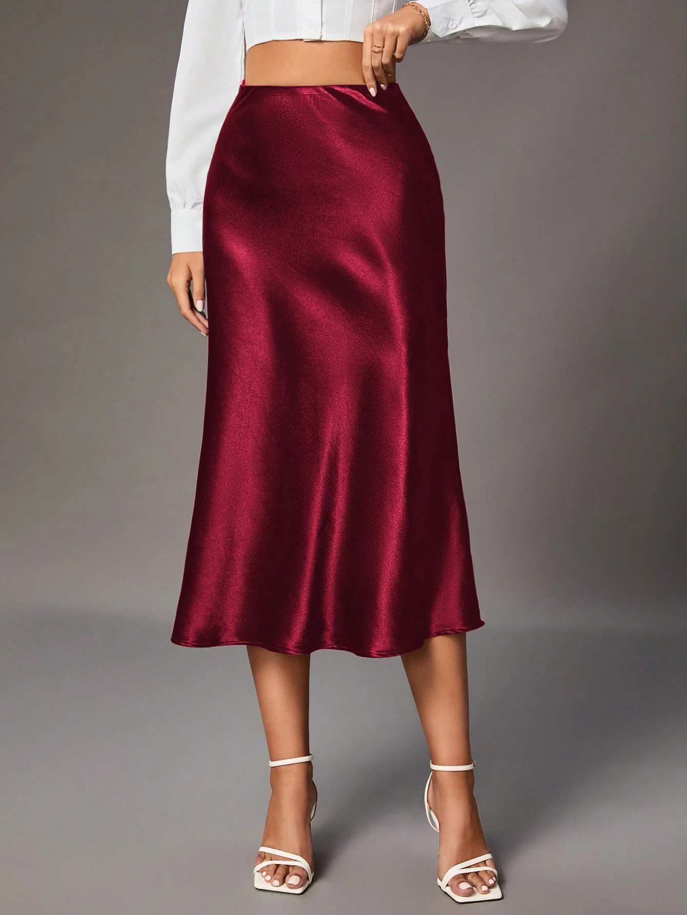 Tall Jupe brillante mi-longue pour femmes, femmes grandes — vue 4
