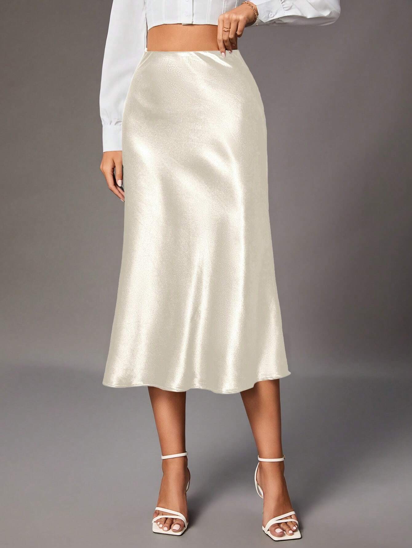 Tall Jupe brillante mi-longue pour femmes, femmes grandes — vue 7