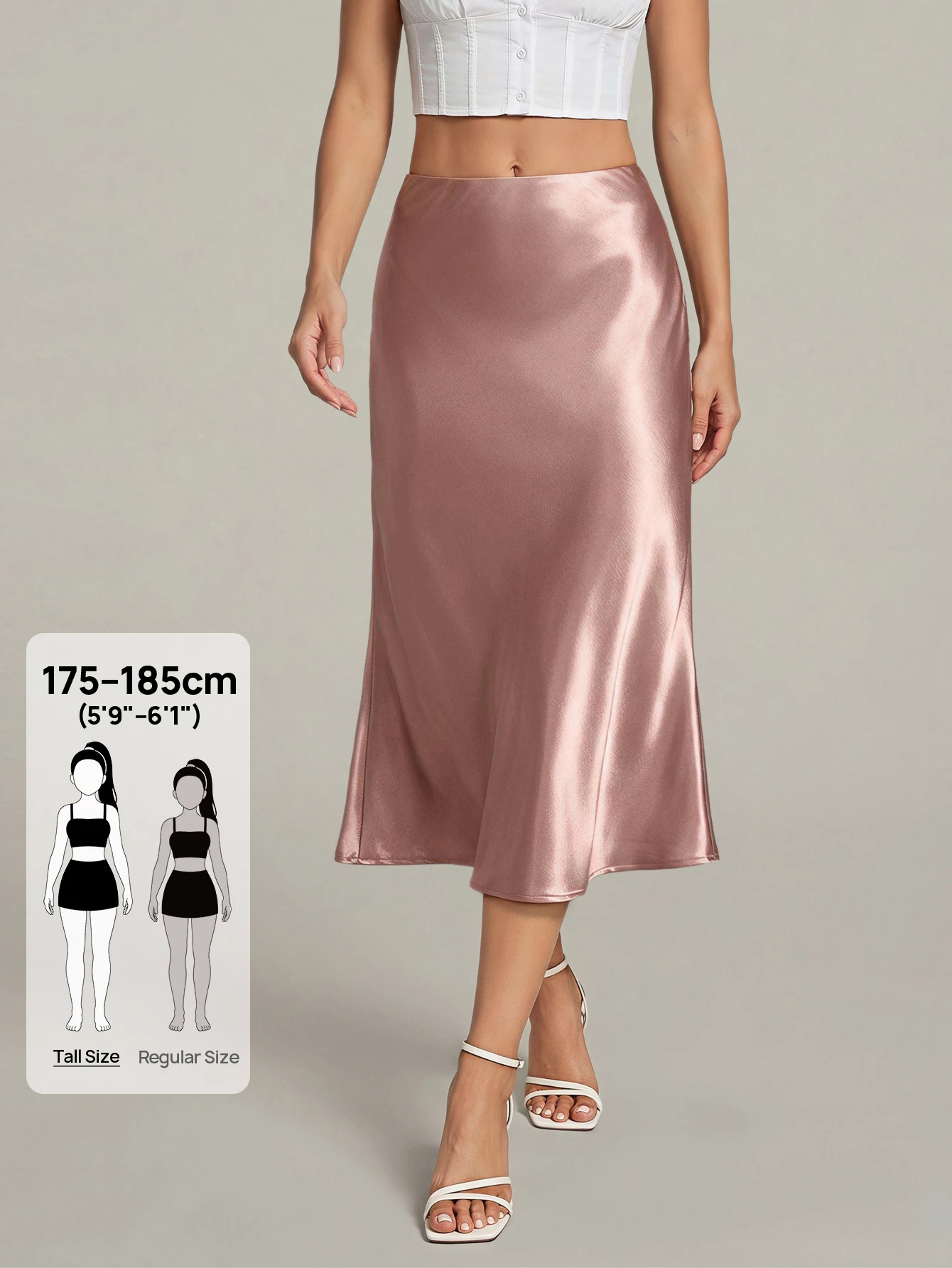Tall Jupe brillante mi-longue pour femmes, femmes grandes — vue 10
