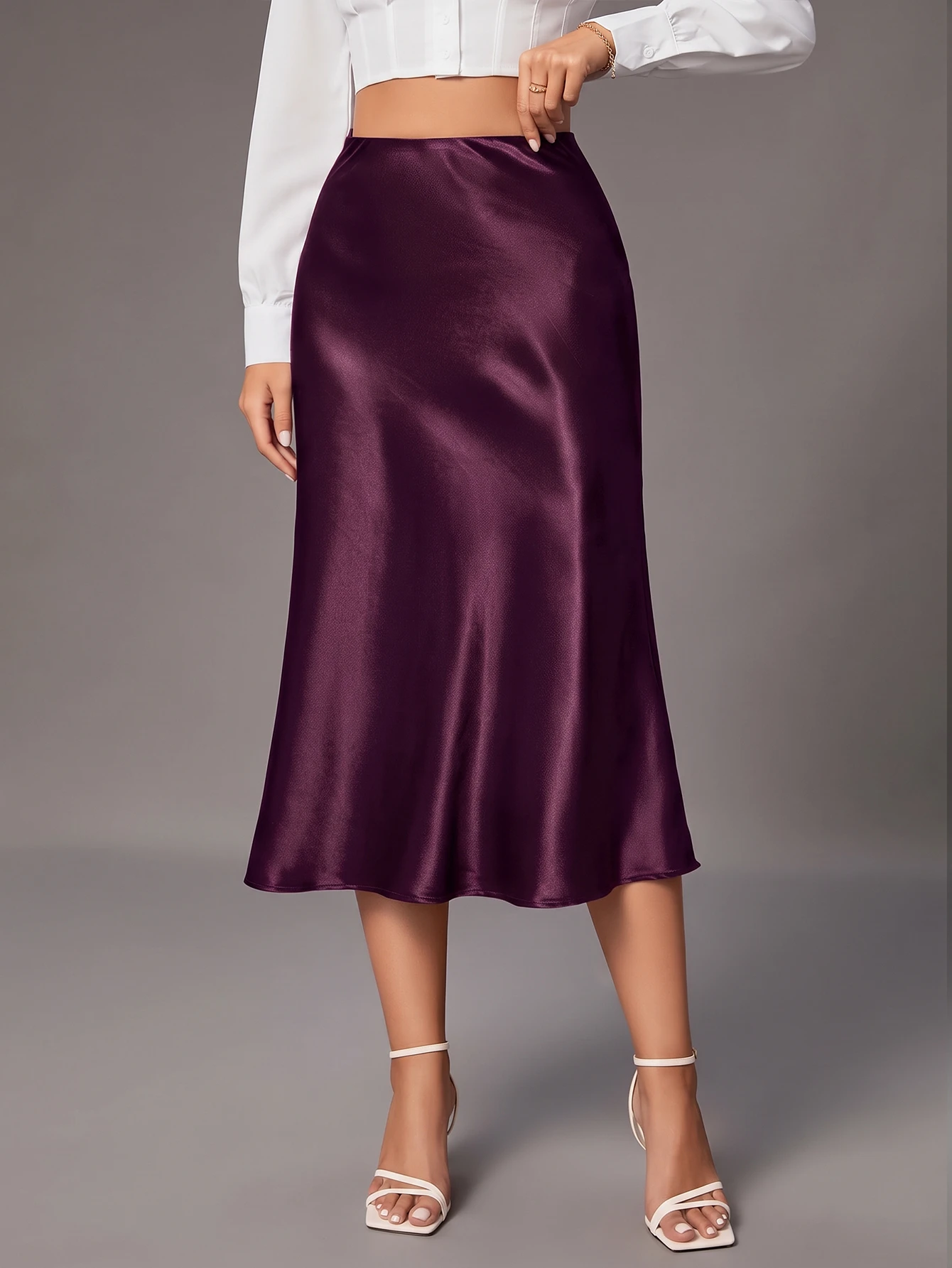 Tall Jupe brillante mi-longue pour femmes, femmes grandes — vue 9