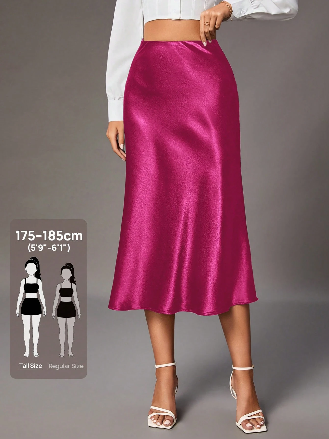Tall Jupe brillante mi-longue pour femmes, femmes grandes — vue 8
