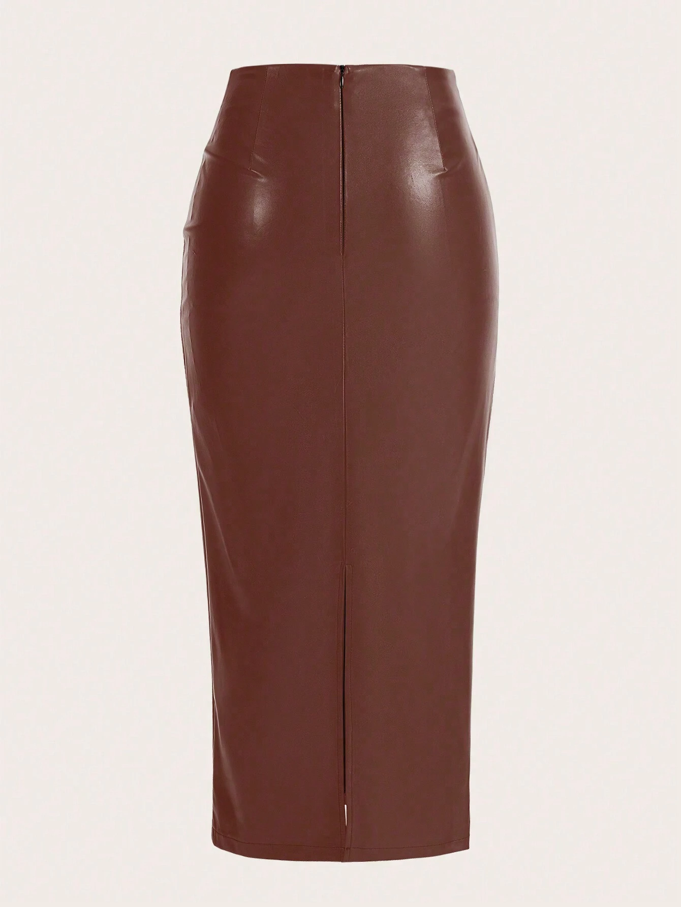 GlowEve Jupe en PU de couleur unie pour femmes, automne pour femmes — vue 12