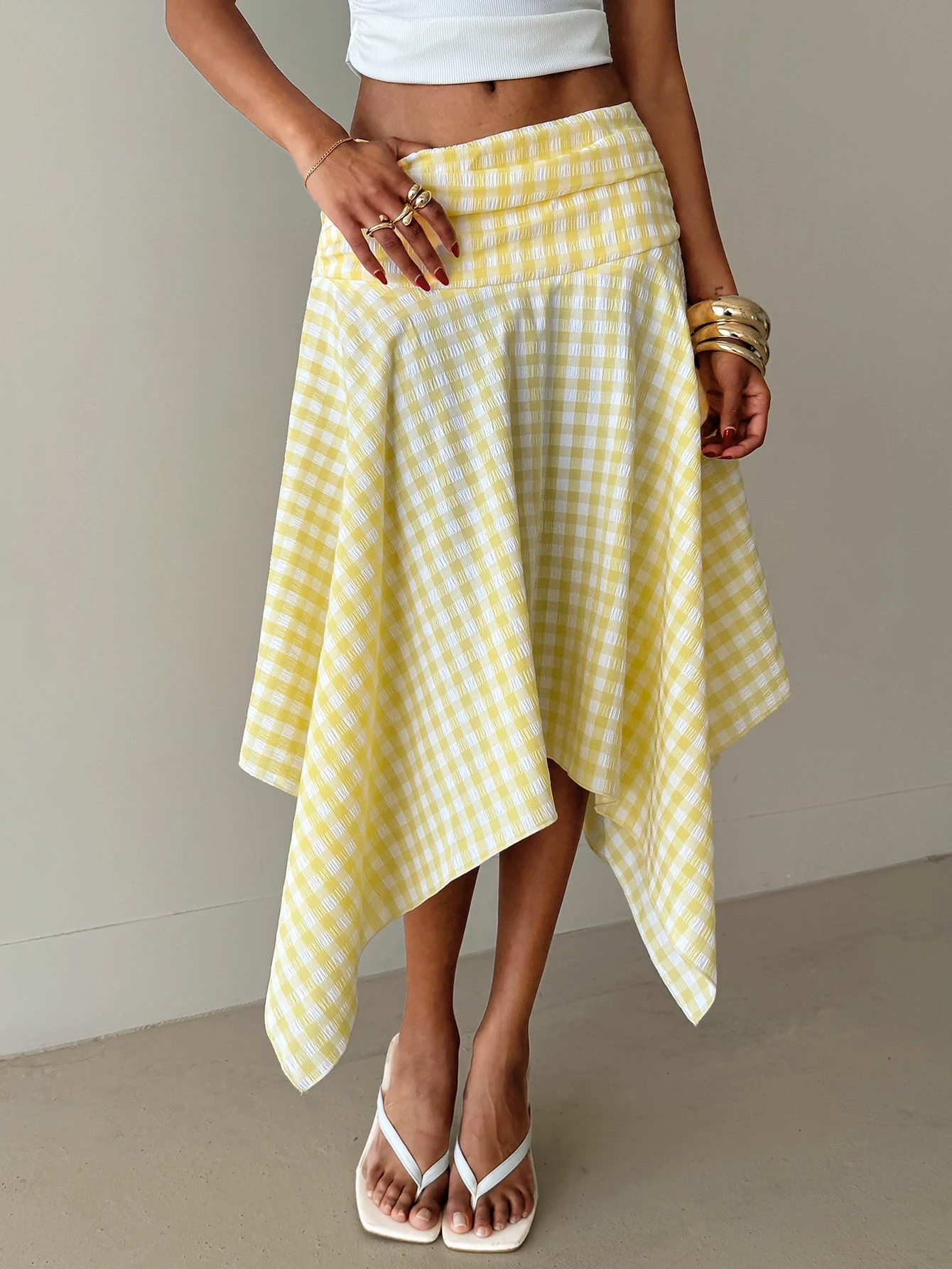 Aloruh Jupe midi classique à imprimé léopard pour femme, ourlet asymétrique – Style — vue 9