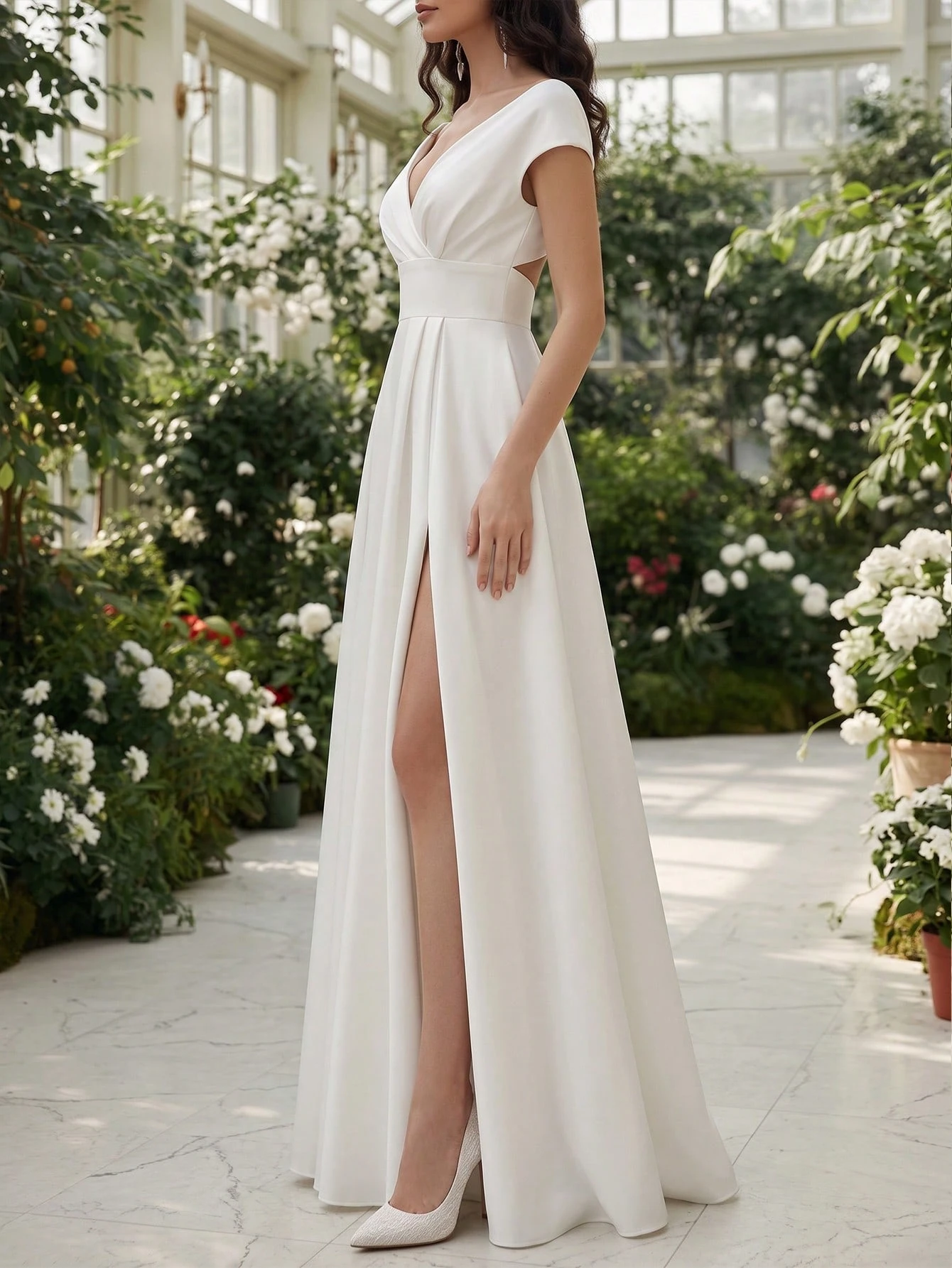 Robe de bal d'été pour femmes à la mode européenne, robe de soirée blanche élégante pour — vue 3