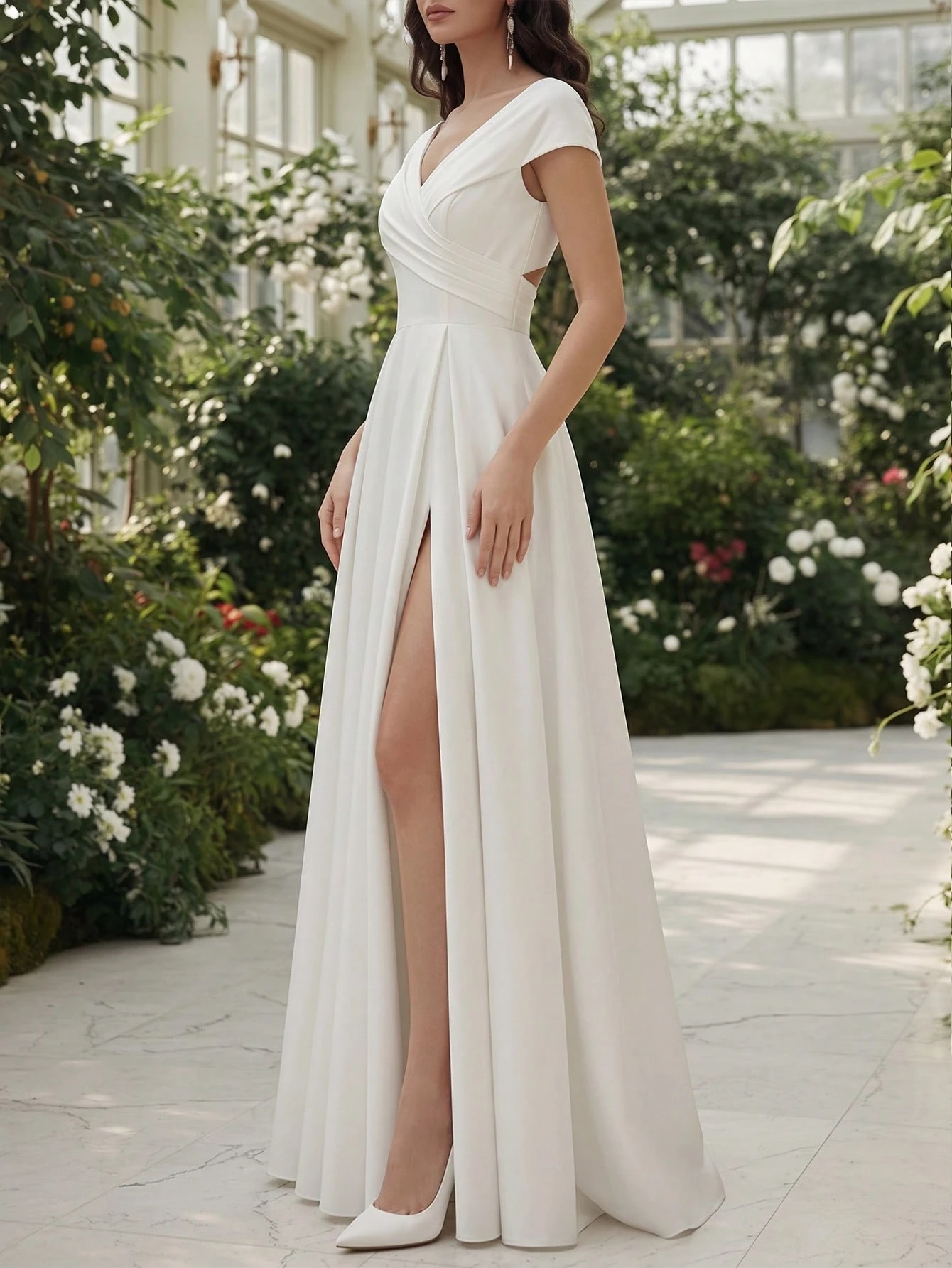 Robe de bal d'été pour femmes à la mode européenne, robe de soirée blanche élégante pour — vue 4