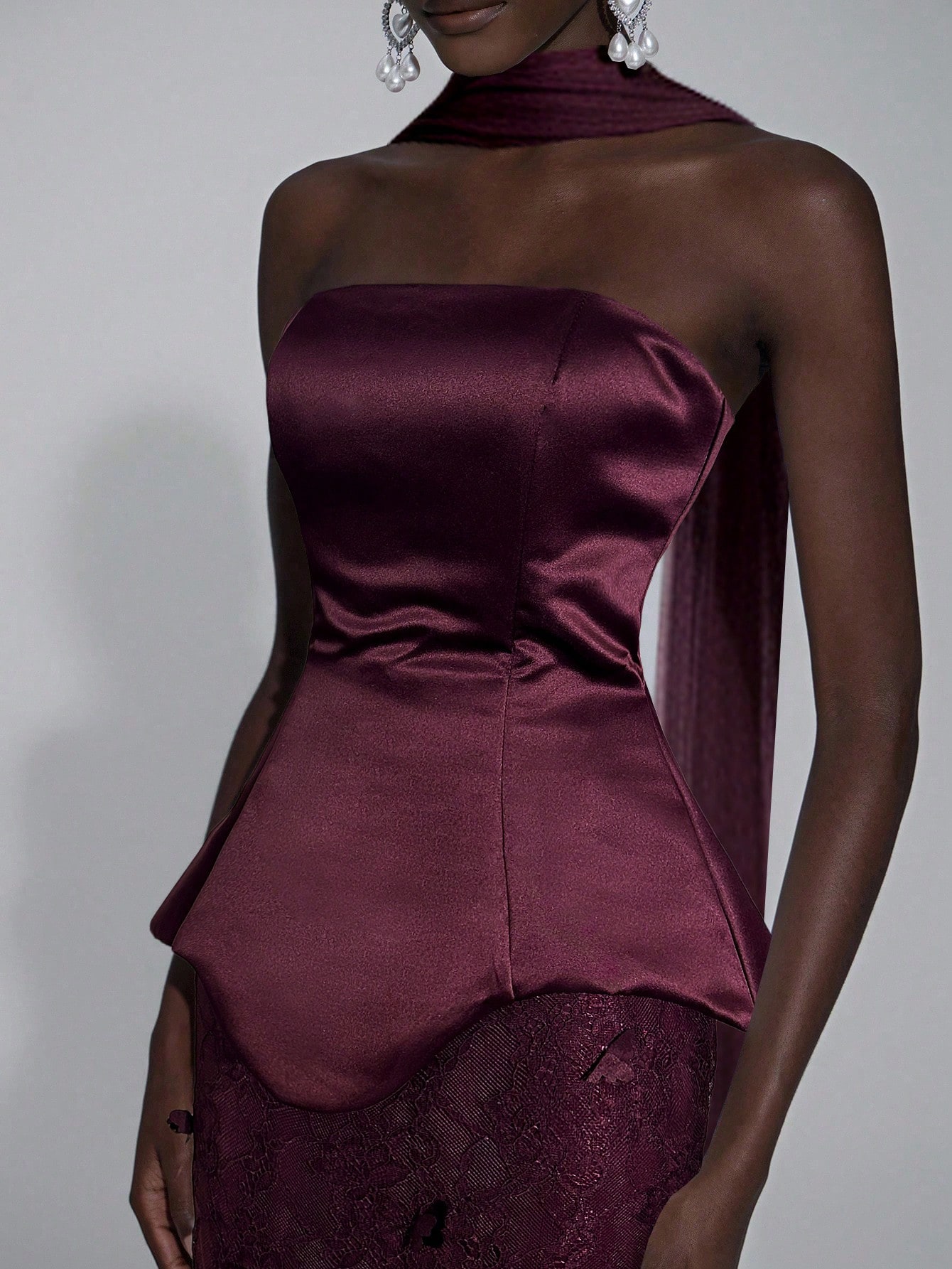 Elitara Robe de mariée blanche élégante et chic pour dîner formel d'automne, jupe sirène — vue 5