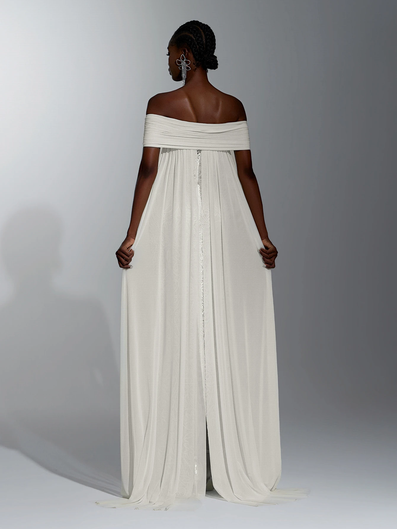 Elitara Robe longue sirène élégante, formelle et luxueuse, en dentelle transparente à — vue 2