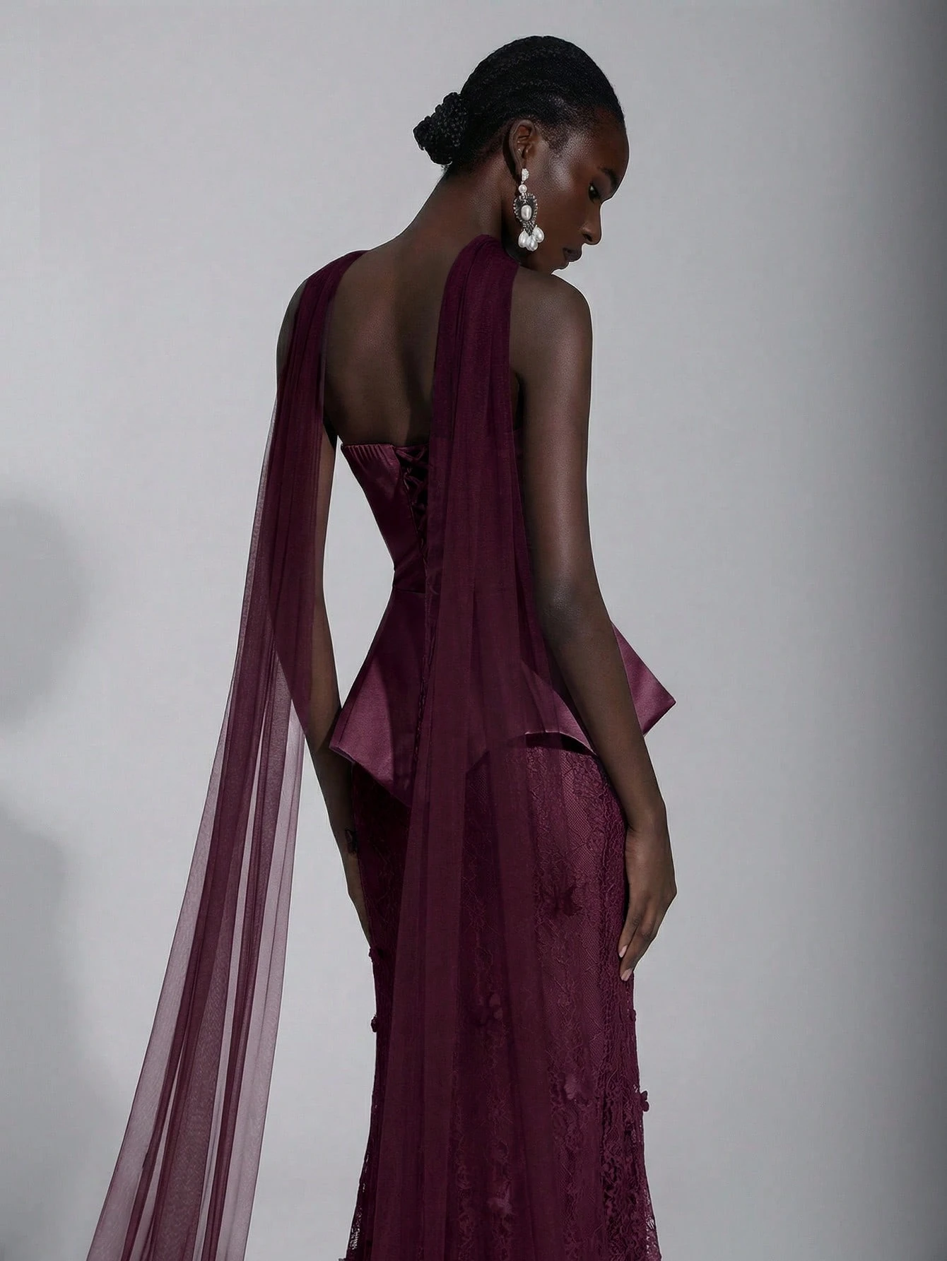 Elitara Robe de mariée blanche élégante et chic pour dîner formel d'automne, jupe sirène — vue 7