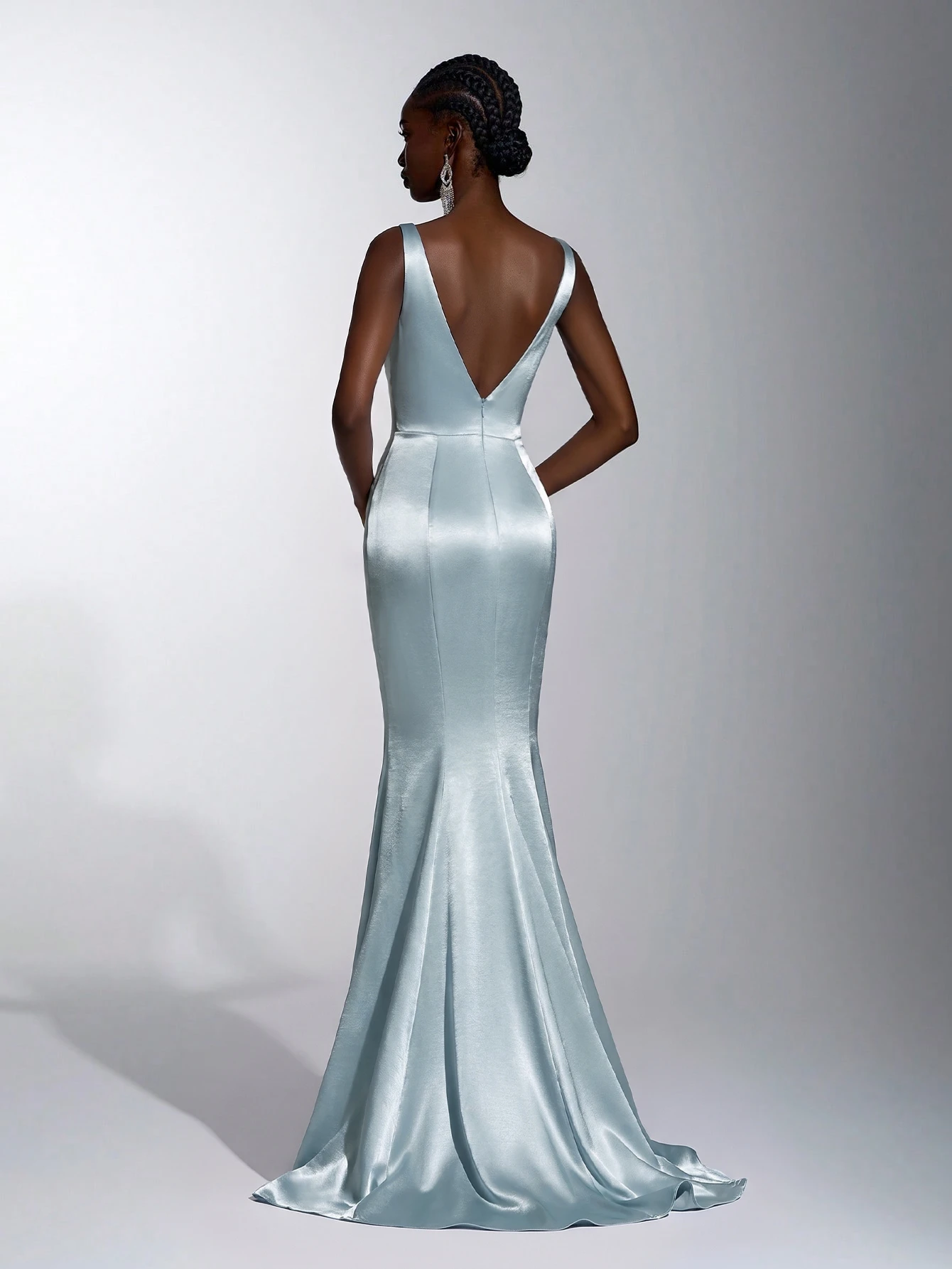Elitara Robe de soirée élégante et romantique à la mode et décente, en satin abricot, — vue 6