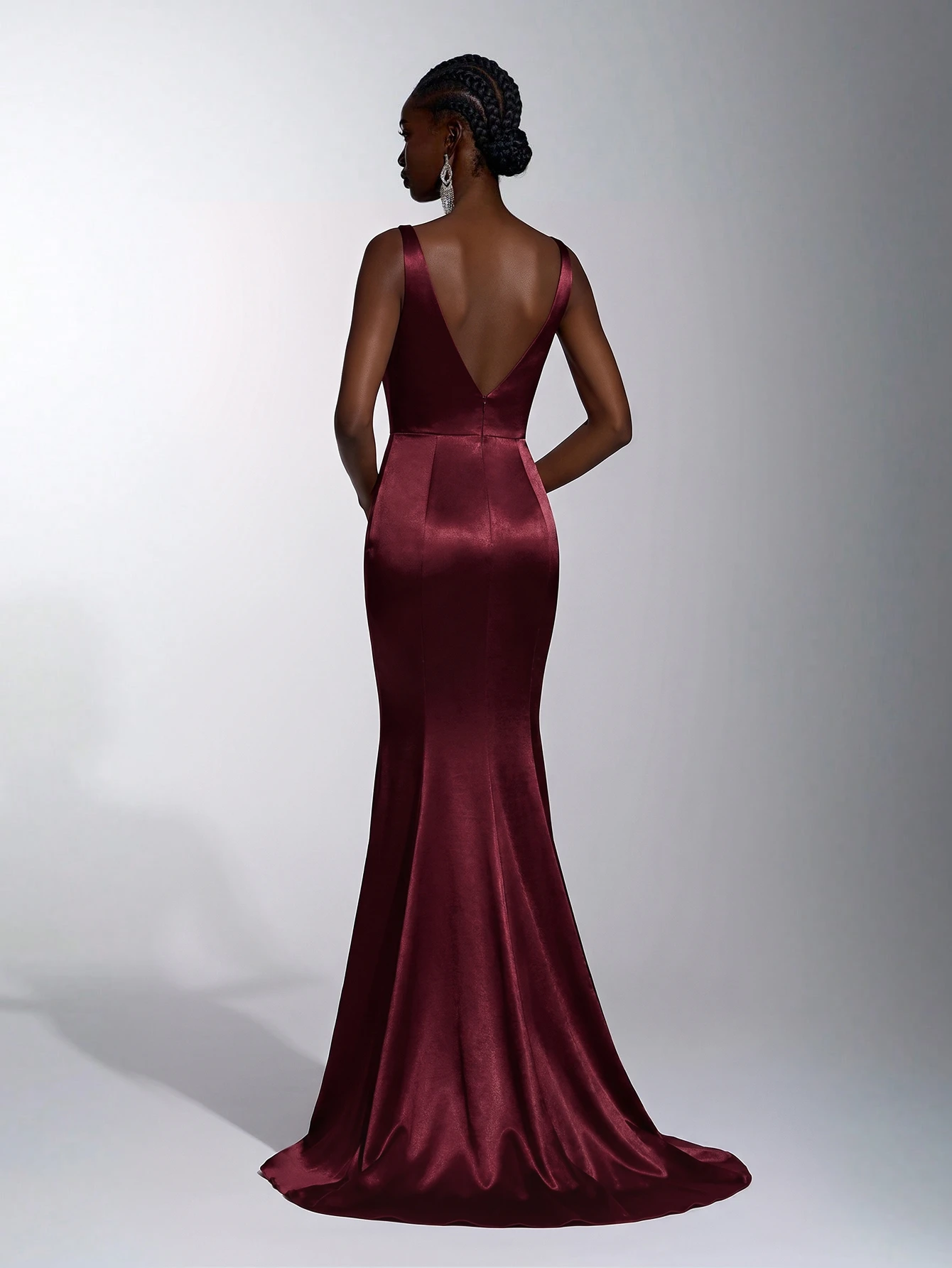 Elitara Robe de soirée élégante et romantique à la mode et décente, en satin abricot, — vue 8