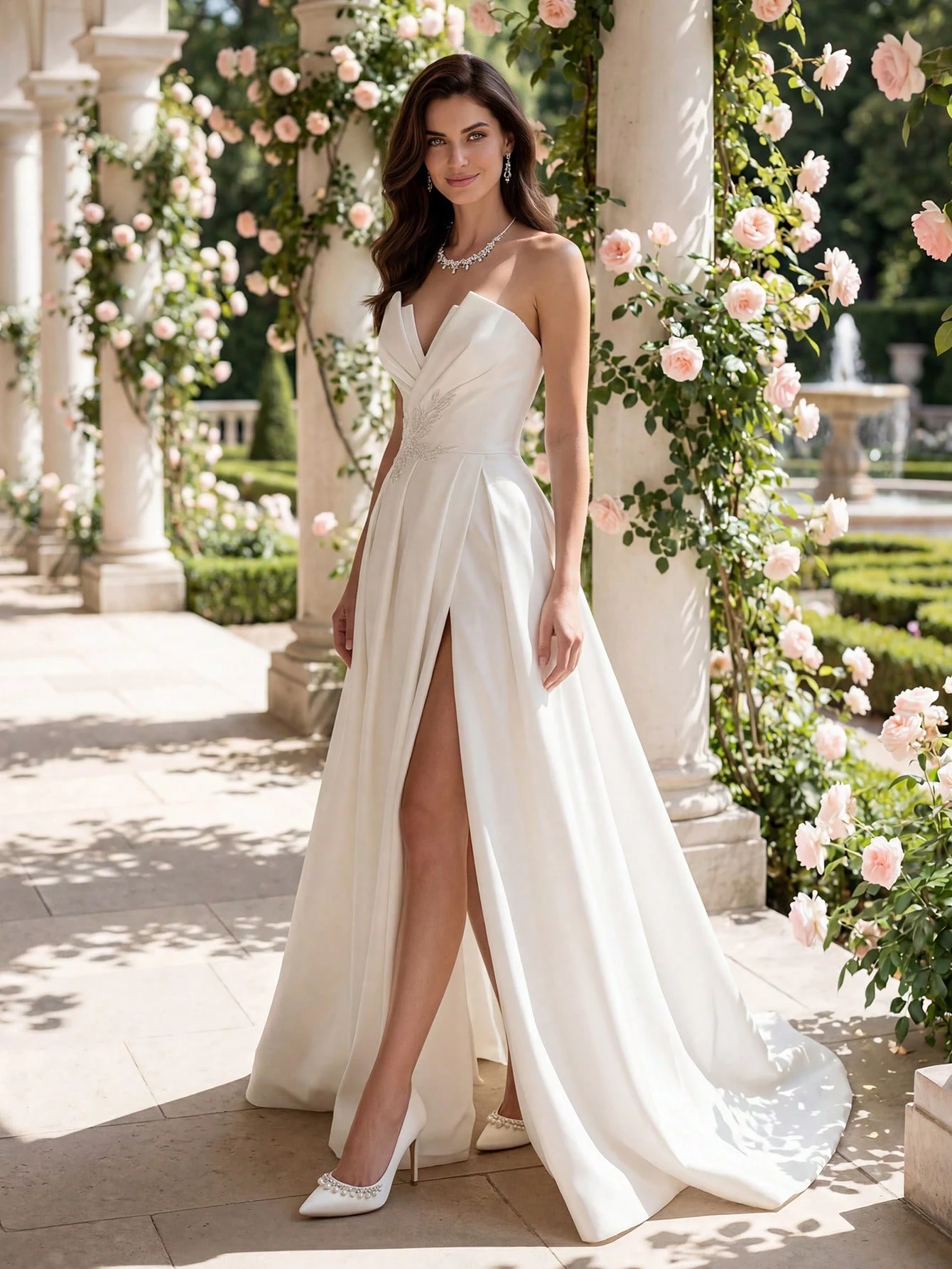 Elasola HEARBOBO Robe de mariée sans bretelles brodée magnifique, élégante robe longue — vue 6