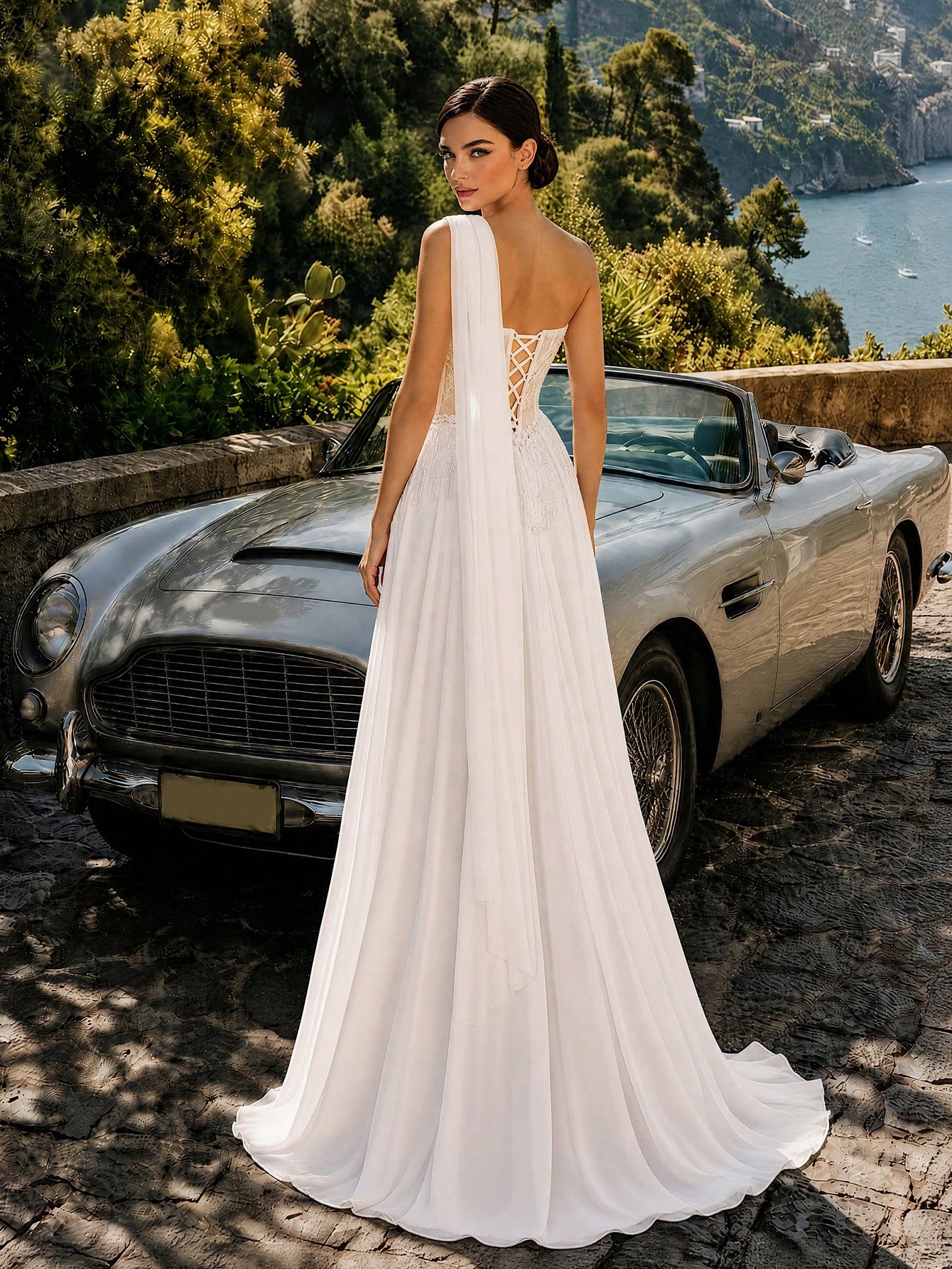 HEARBOBO Robe de mariée romantique à épaules dénudées avec broderie exquise de paillettes — vue 2
