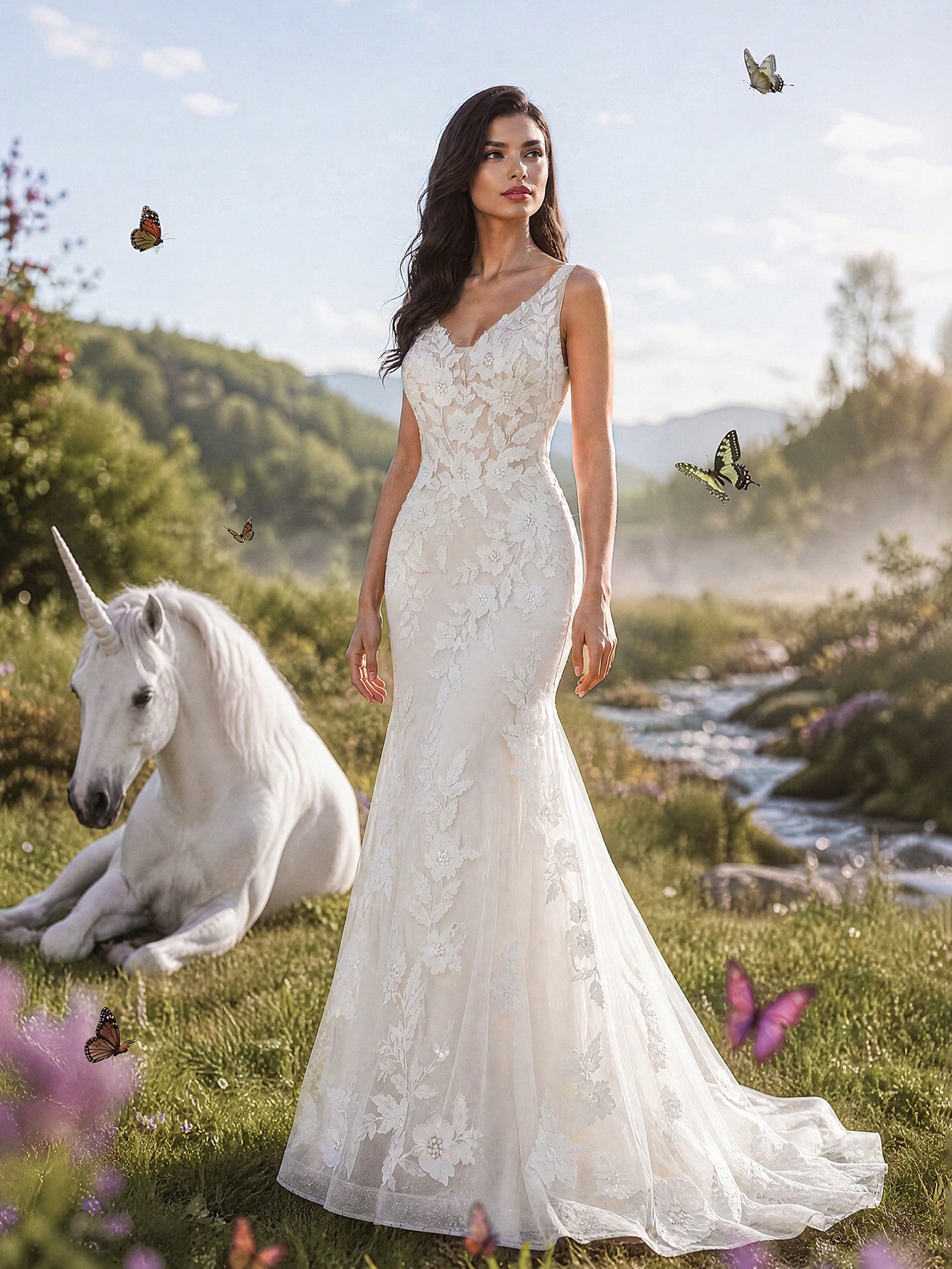 Elasola Robe de mariée sans manches à col V profond d'inspiration vintage, choix parfait — vue 7