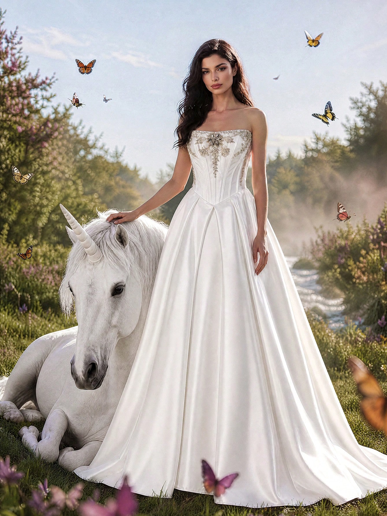 Elasola Robe de mariée blanche élégante HEARBOBO, robe longue sans manches de style A — vue 6