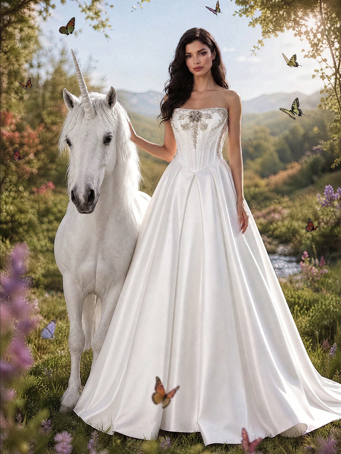 Elasola Robe de mariée blanche élégante HEARBOBO, robe longue sans manches de style A — vue 4