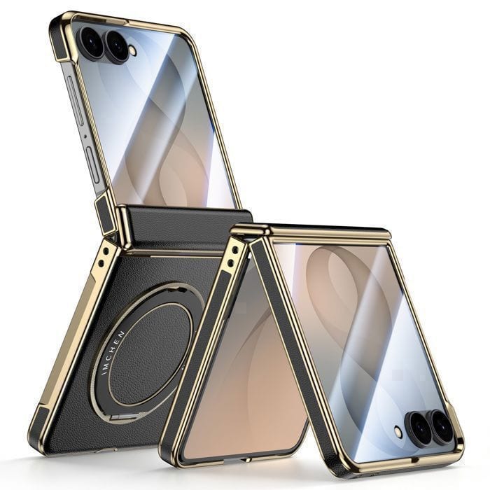 Coque Samsung Z Flip 8 Protection Intégrale Charnière & Écran Cuir Support Magnétique