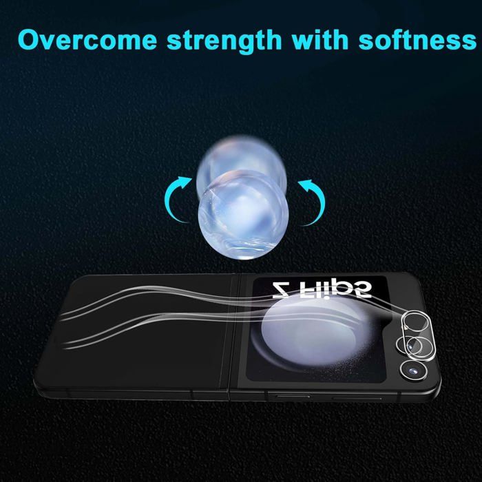 Pour Samsung Galaxy Z Flip 5 5G/ Z Flip5 Protection écran, 2+2 Pièces TPU Protecteurs — vue 3