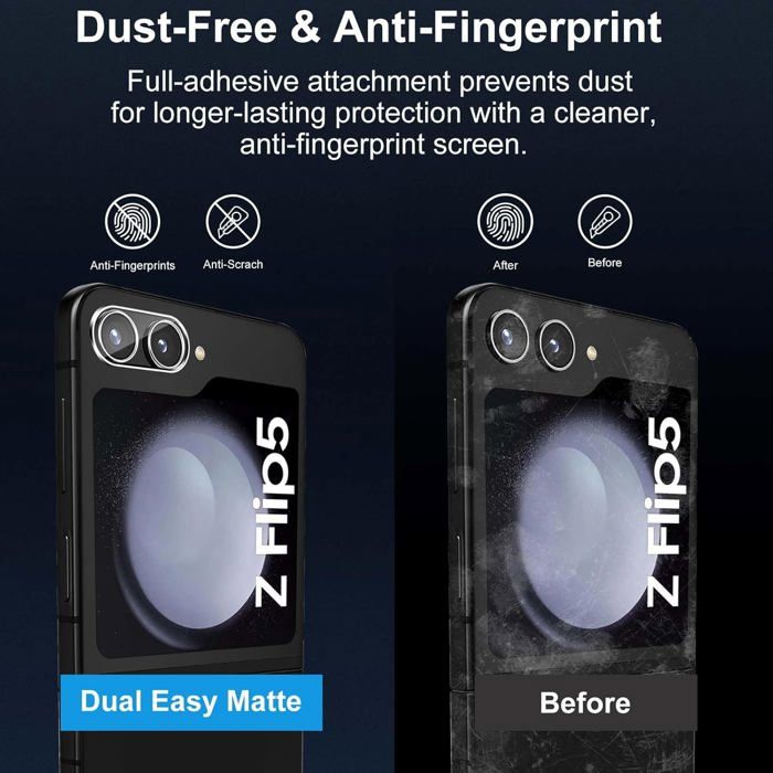 Pour Samsung Galaxy Z Flip 5 5G/ Z Flip5 Protection écran, 2+2 Pièces TPU Protecteurs — vue 4