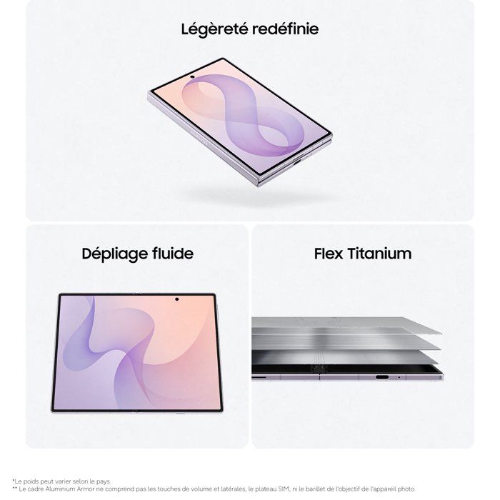 SAMSUNG Galaxy Z Fold8 AI Smartphone pliable 256 Go Lavande - version française — vue 5