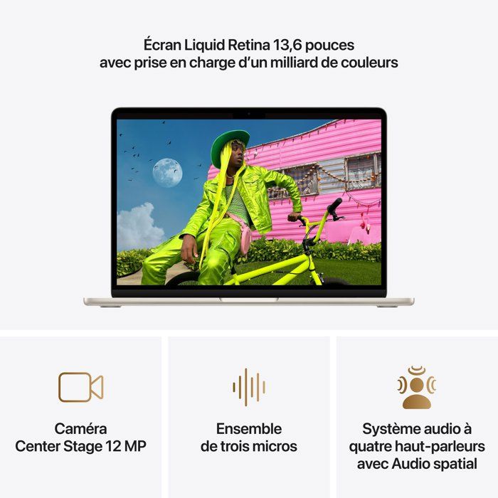 Apple - 13,6" MacBook Air M5 - RAM 16Go - Stockage 512Go - CPU 10 cœurs - GPU 8 cœurs - — vue 5