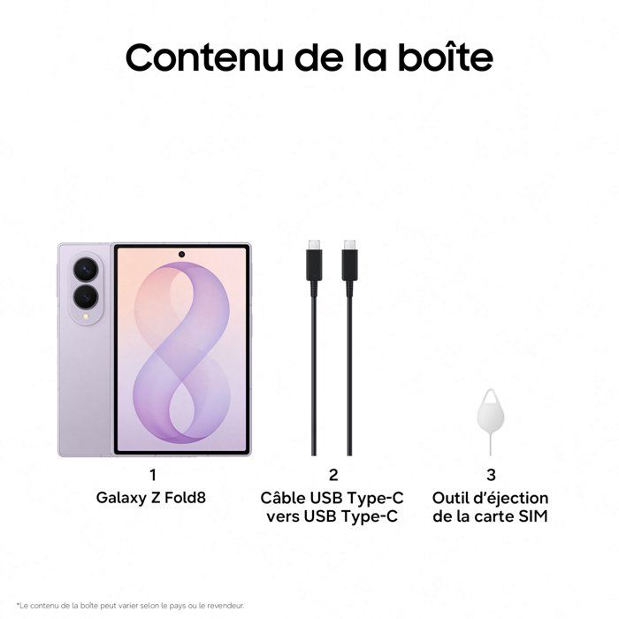 SAMSUNG Galaxy Z Fold8 AI Smartphone pliable 256 Go Lavande - version française — vue 9