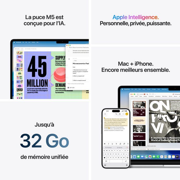 Apple - 13,6" MacBook Air M5 - RAM 16Go - Stockage 512Go - CPU 10 cœurs - GPU 8 cœurs - — vue 8