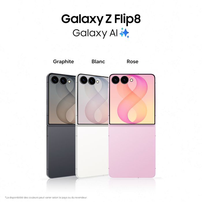 SAMSUNG Galaxy Z Flip8 AI Smartphone pliable 256 Go Rose - version française — vue 2