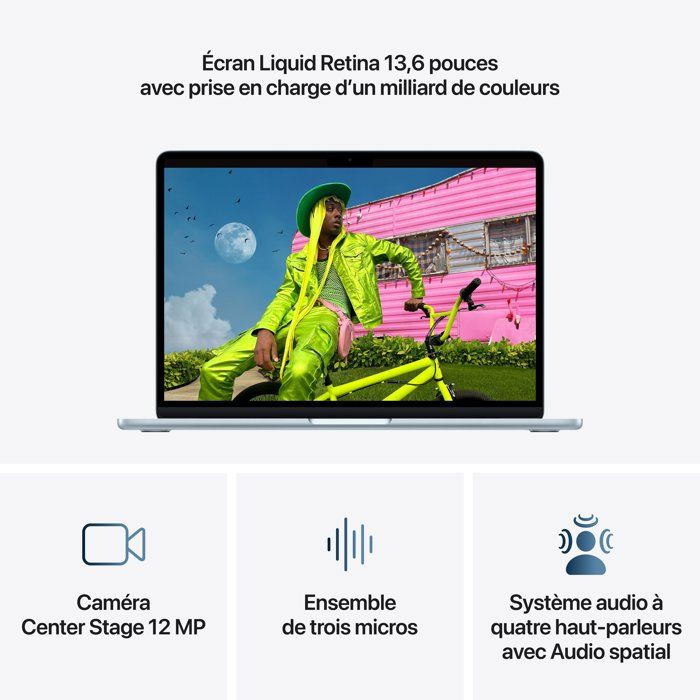 Apple - 13,6" MacBook Air M5 - RAM 16Go - Stockage 512Go - CPU 10 cœurs - GPU 8 cœurs - — vue 5