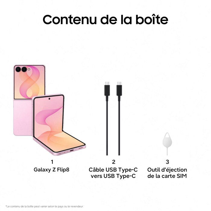 SAMSUNG Galaxy Z Flip8 AI Smartphone pliable 256 Go Rose - version française — vue 9