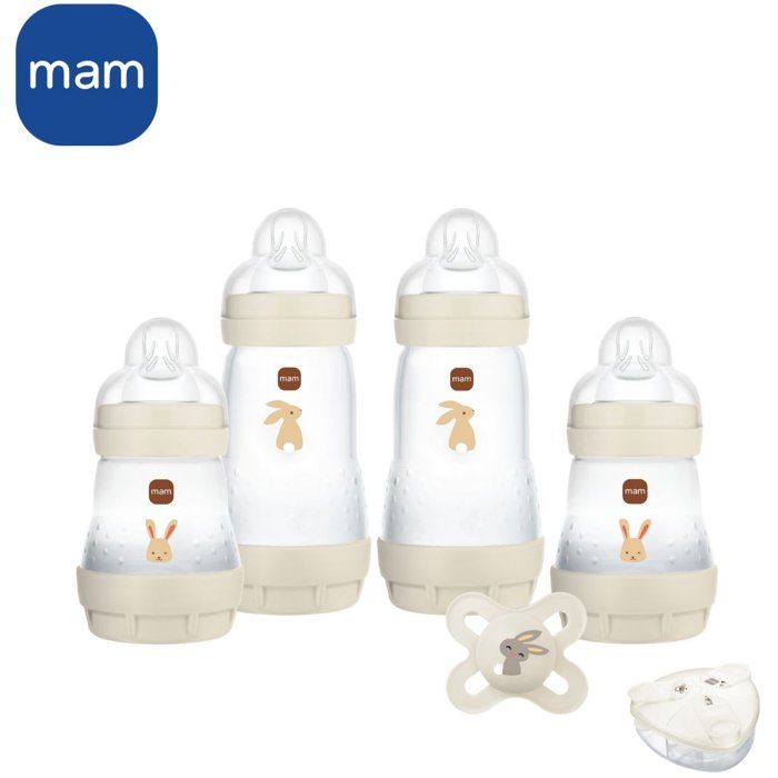 Coffret Naissance - MAM - 4 Biberons + 1 Sucette + 1 Boîte doseuse - Sable — vue 2