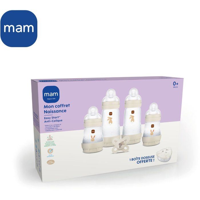 Coffret Naissance - MAM - 4 Biberons + 1 Sucette + 1 Boîte doseuse - Sable — vue 4