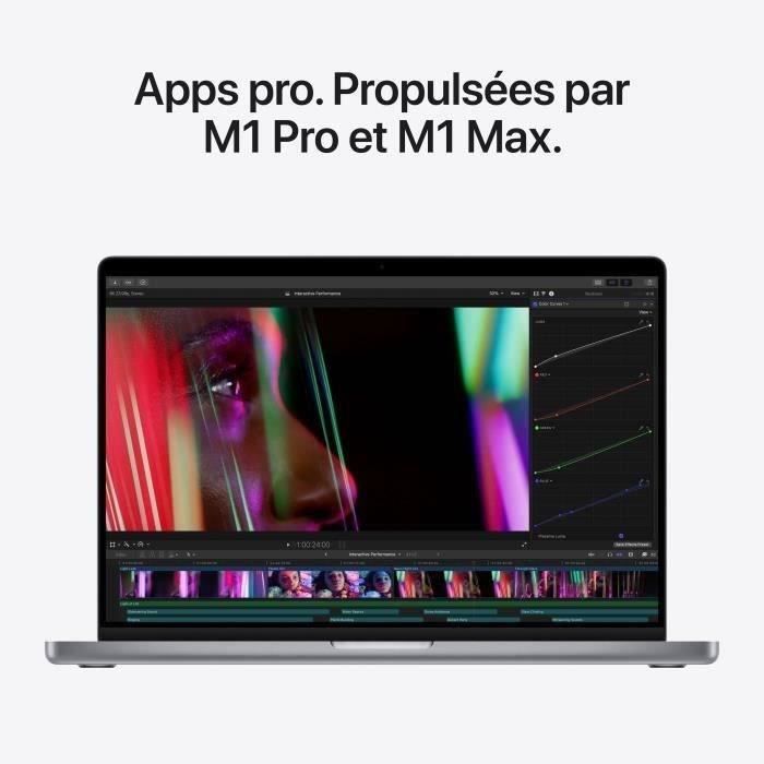 Apple - 14" MacBook Pro - Puce Apple M1 Pro - RAM 16Go - 1To - Gris Sidéral - — vue 3