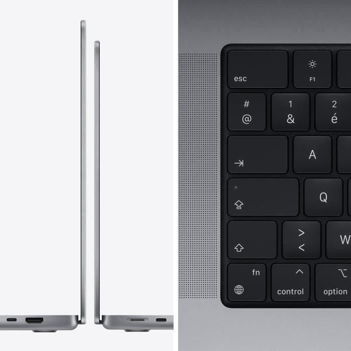 Apple - 14" MacBook Pro - Puce Apple M1 Pro - RAM 16Go - 1To - Gris Sidéral - — vue 2