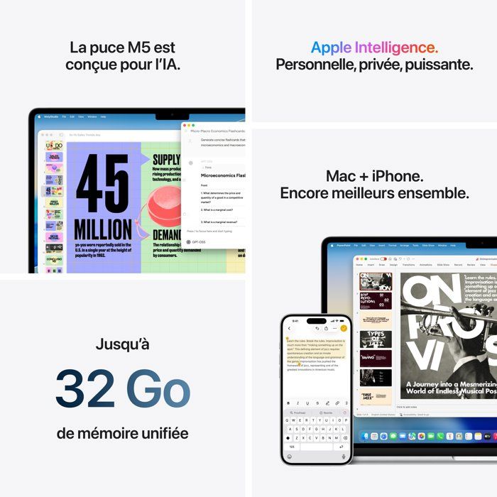 Apple - 15,3" MacBook Air M5 - RAM 16Go - Stockage 512Go - CPU 10 cœurs - GPU 10 cœurs - — vue 8
