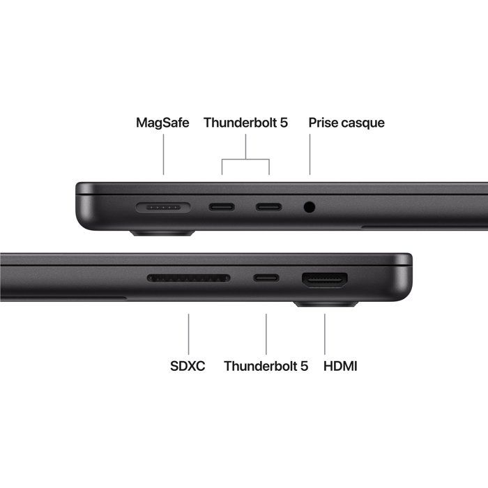 Apple - 14,2" MacBook Pro M5 Pro - RAM 24Go - Stockage 1To - CPU 15 cœurs - GPU 16 cœurs — vue 7