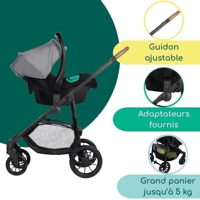BEBECONFORT HAZE Poussette 3 en 1, Assise transformable en nacelle + siège auto i-Size + — vue 4
