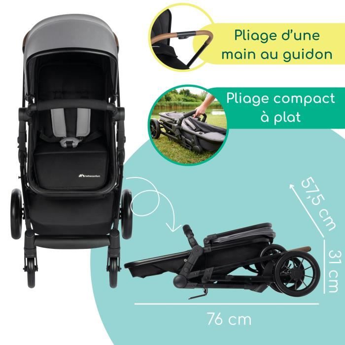 BEBECONFORT HAZE Poussette 3 en 1, Assise transformable en nacelle + siège auto i-Size + — vue 6