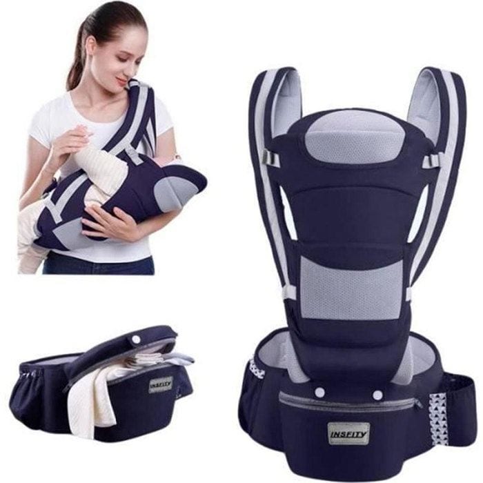 Porte-bébé Multifonctionnel INSFITY - Bleu - 0-48 Mois - Coton - Max 20KG