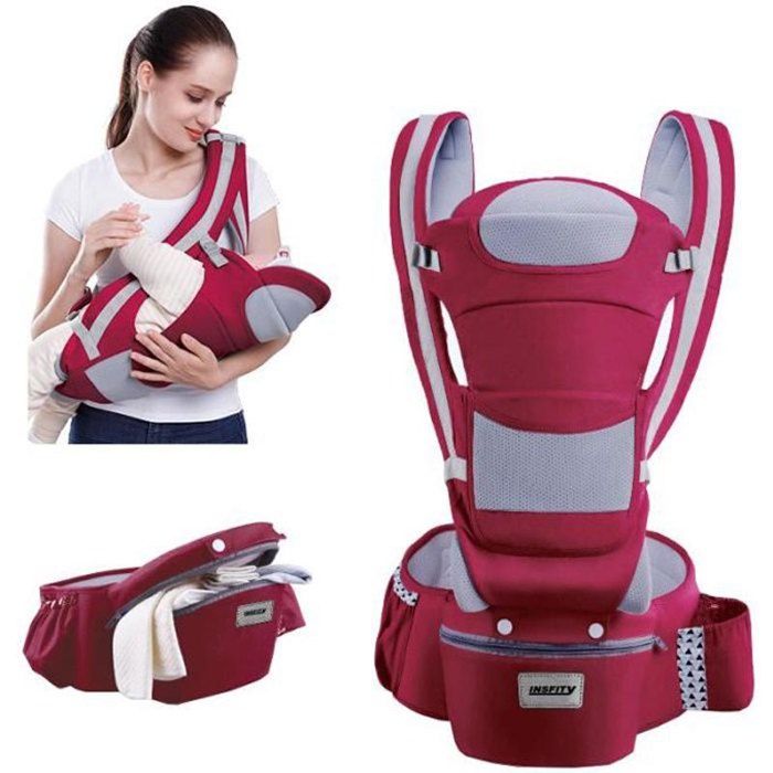 Porte-bébé Multifonctionnel INSFITY - Bleu - 0-48 Mois - Coton - Max 20KG — vue 6