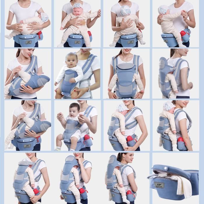 Porte-bébé Multifonctionnel INSFITY - Bleu - 0-48 Mois - Coton - Max 20KG — vue 4