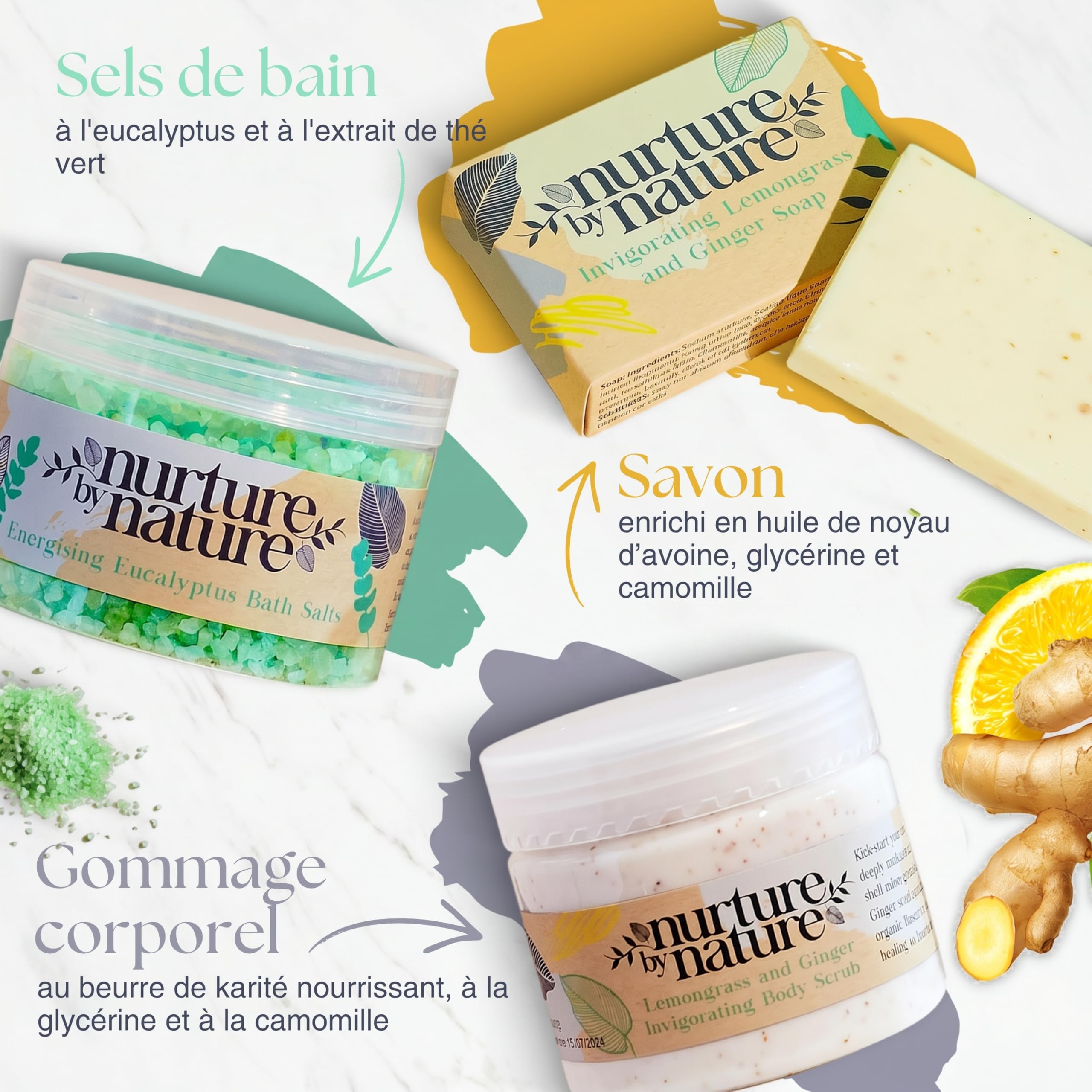 Nurture by Nature Coffret Bien-Être Femme – Set Bain Énergisant, Vegan — vue 5