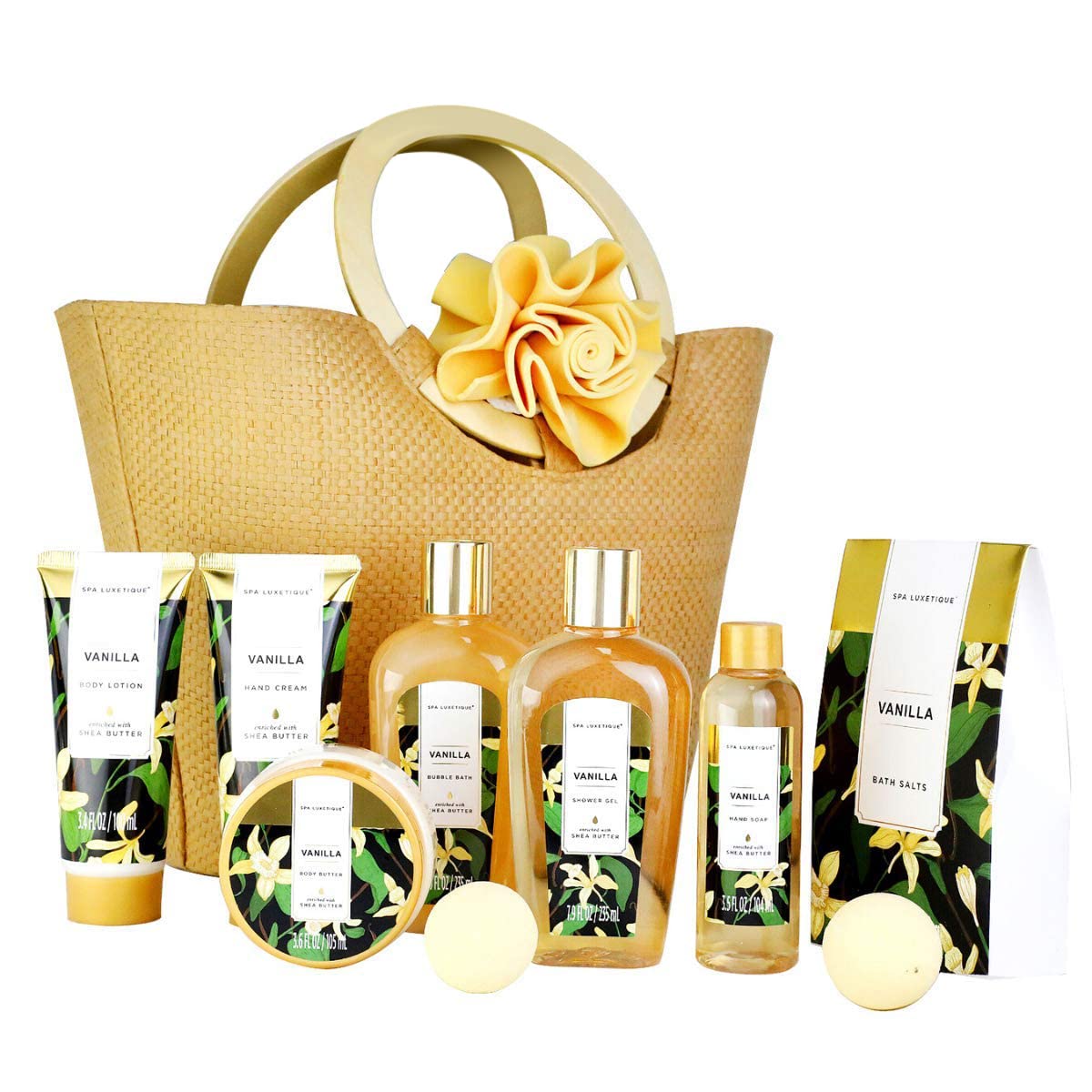 Spa Luxetique Coffret Soin Femme - 10pcs Parfum de Vanille Coffret Beauté Bain pour
