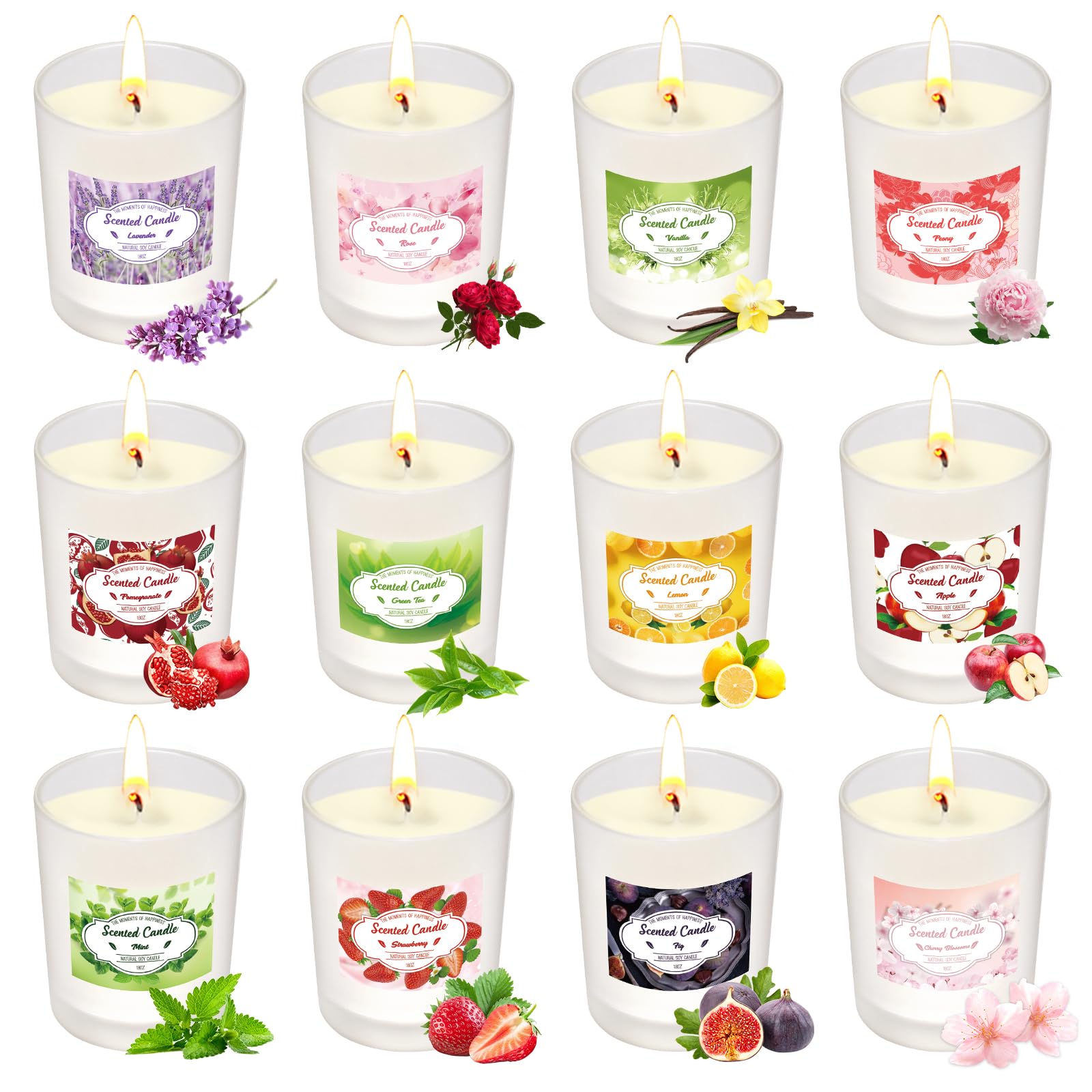 Bougies parfumées dans un verre, coffret cadeau bougies de Noël pour femmes