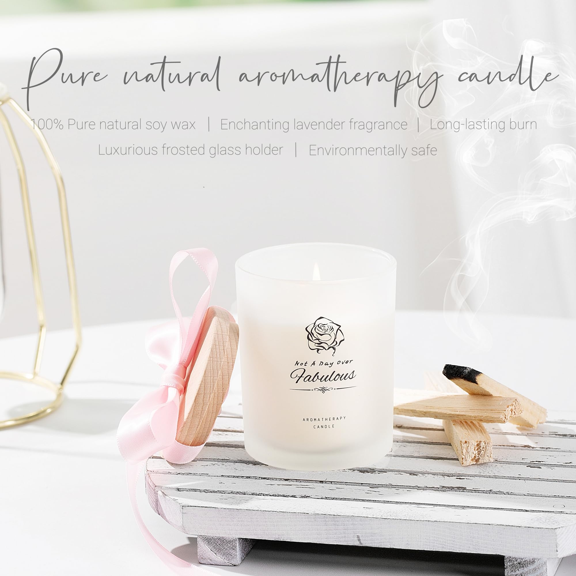 Coffret Cadeau Luxe pour Femme - Bougie Parfumée 350g, Bracelet Lave & Jaspe, Savon Rose — vue 3