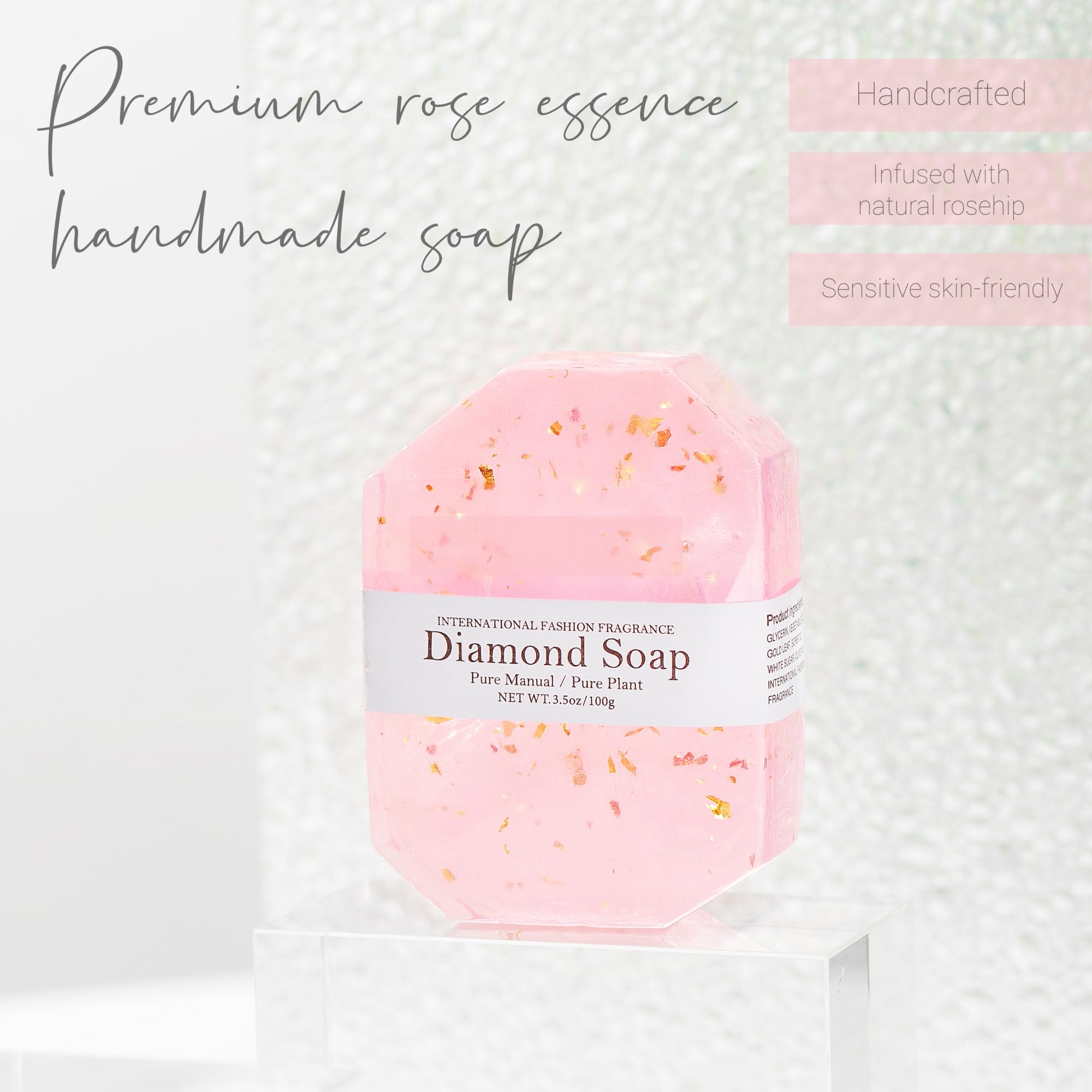 Coffret Cadeau Luxe pour Femme - Bougie Parfumée 350g, Bracelet Lave & Jaspe, Savon Rose — vue 6